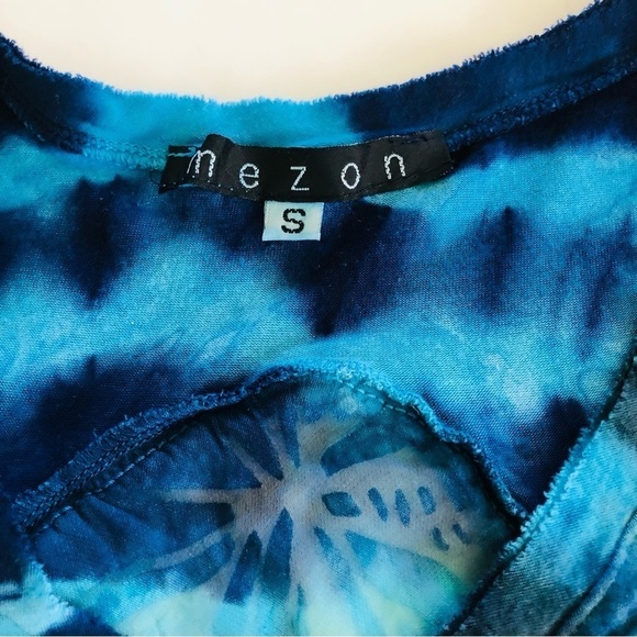Mezon Woman’s Tie Dyed Burnout Silky Back 3/4 Sleeves Top Size S - Picture 12 of 15
